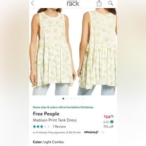 Free People White Madison Tank/Tunic Dress